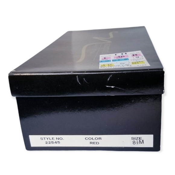 Newport News Red Leather Open Toe High Heel Shoes Woman's Size 8.5 - Picture 10 of 10